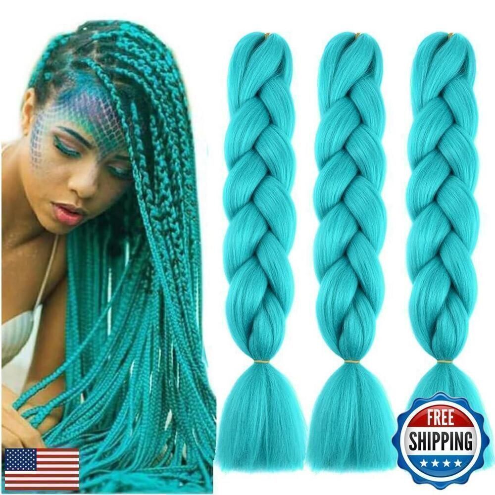 Braiding Hair Extensions Cyan Braids Hair Hot Water Setting Pack Of 3